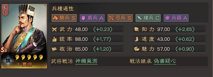 『三國志　真戦』賈詡top0武将編成｜賈詡武将配置一覧