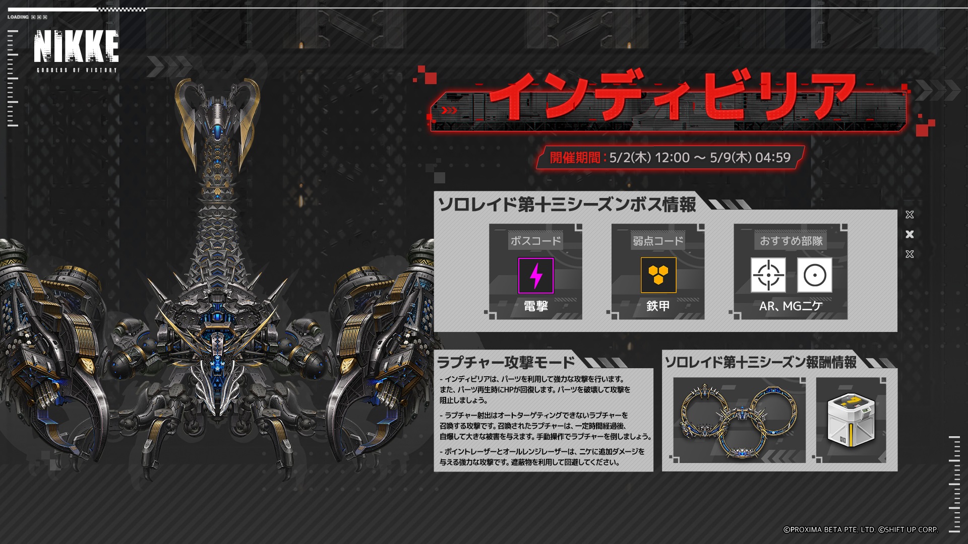 【ニケ】 第十三回　ソロレイド ボス情報と攻略方法